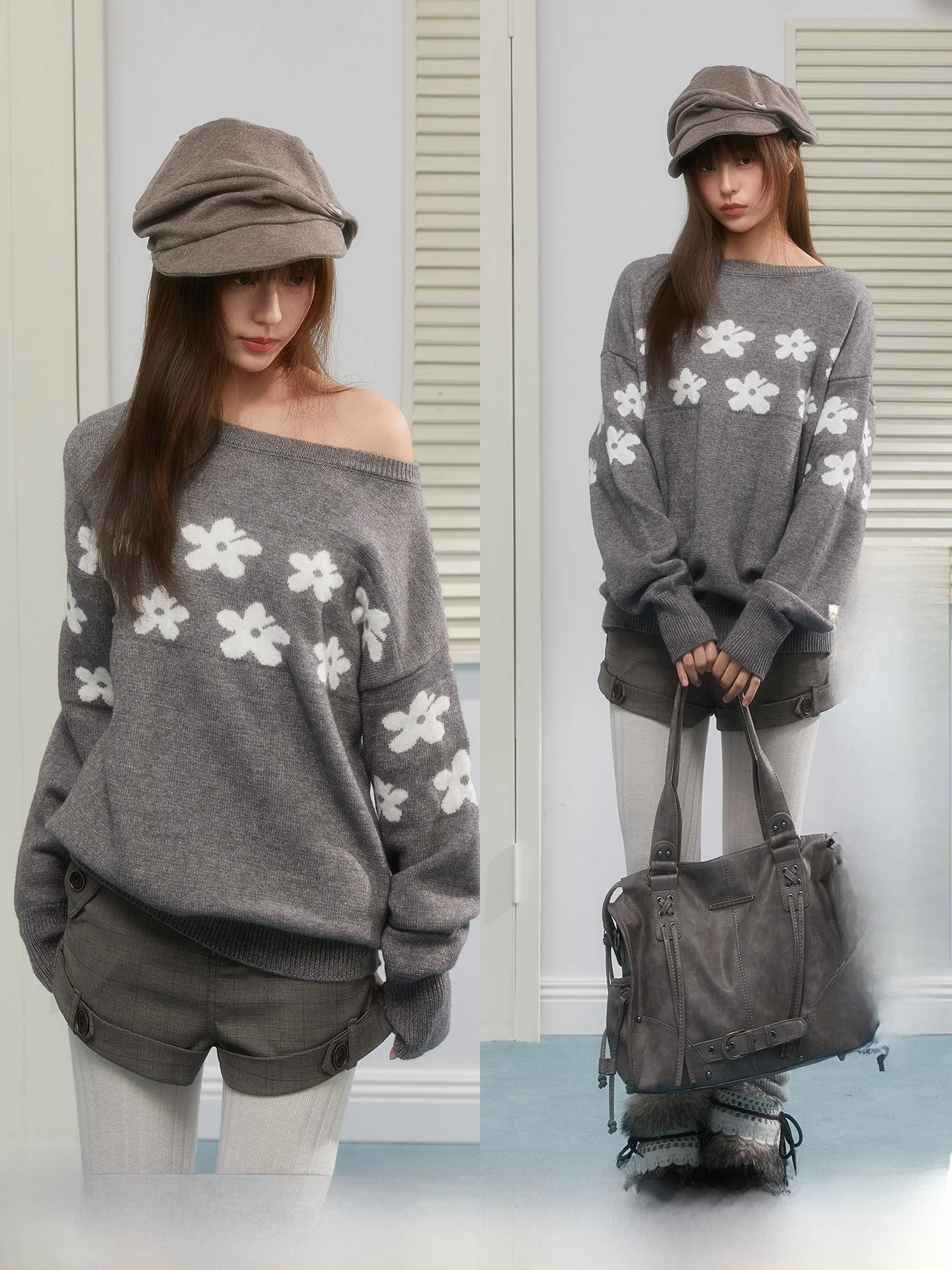 

Sta Original Slim Fit Casual Sle Women's Knitted Sweater Overhead One oulder Design Long Sve Polyester Fiber