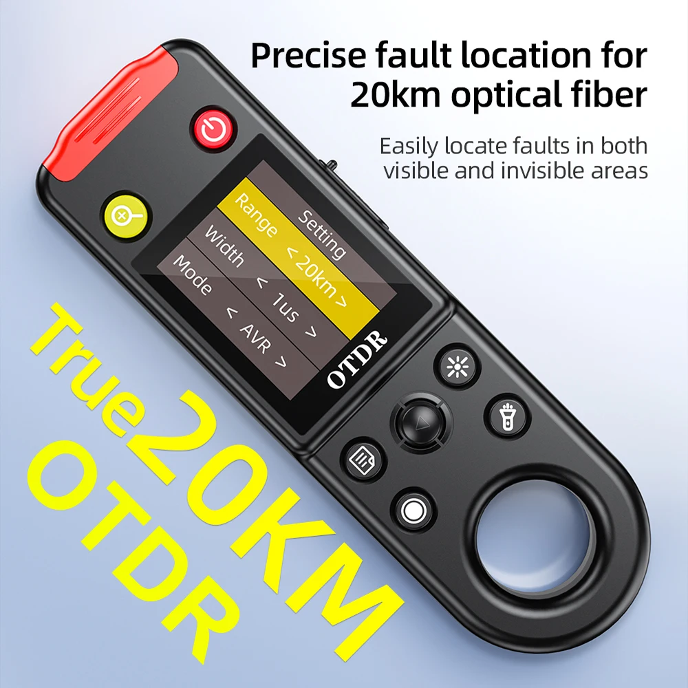 Mini OTDR Tester Pen-Style Fiber Optical Fault Locator 20KM Fault Finding 10mW VFL Red Light Source OTDR Optical Fiber Tester