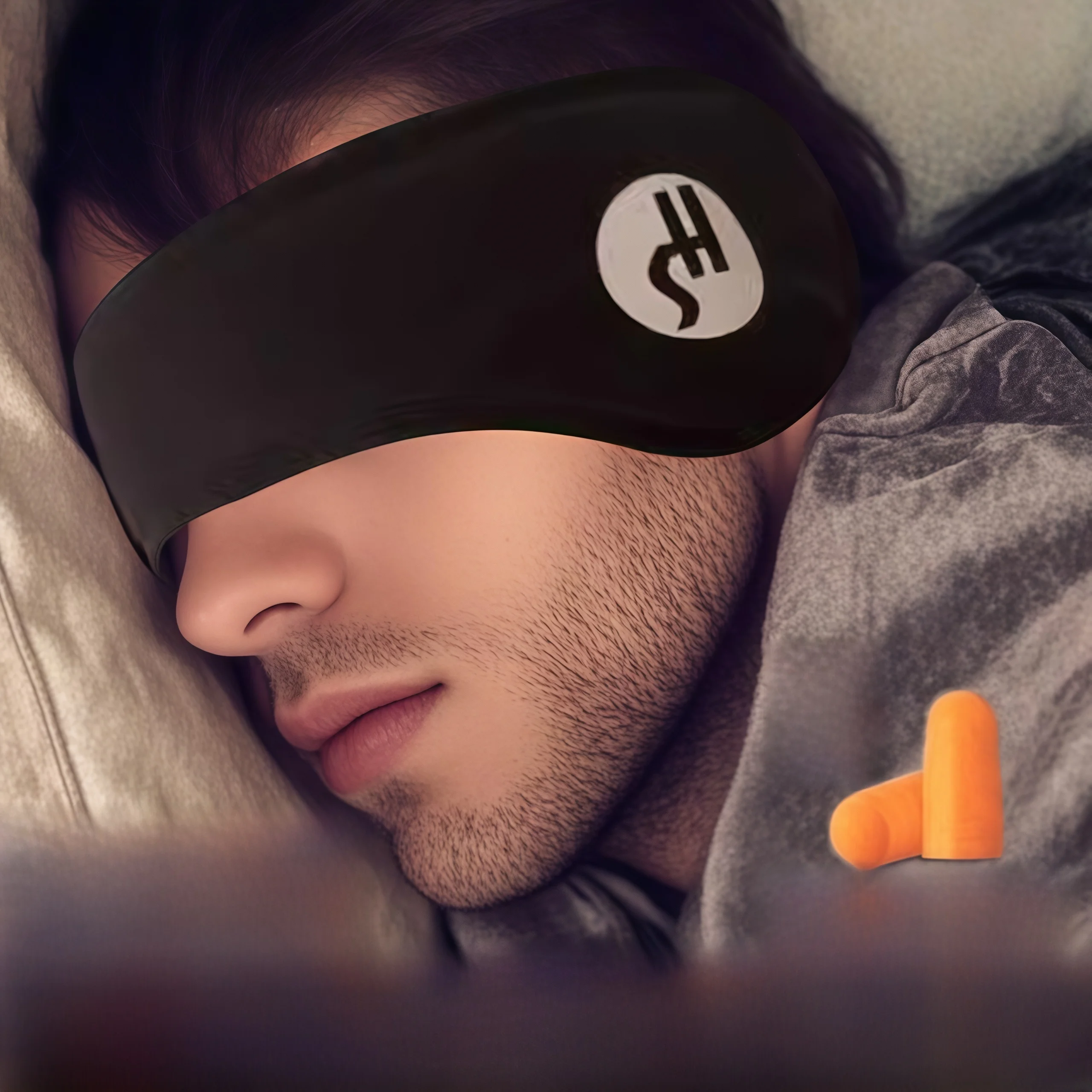 睡眠時の騒音軽減イヤーマフ-通気性のある防音耳栓-アイマスク一体型遮光寮夜間騒音汚染対策