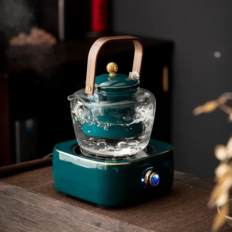 เตาไฟฟ้าเซรามิคหม้อหุงข้าวชุด Home Office ทำอาหารกาน้ำชาแก้วทนความร้อนหม้อกาน้ำชาเครื่องทำความร้อน