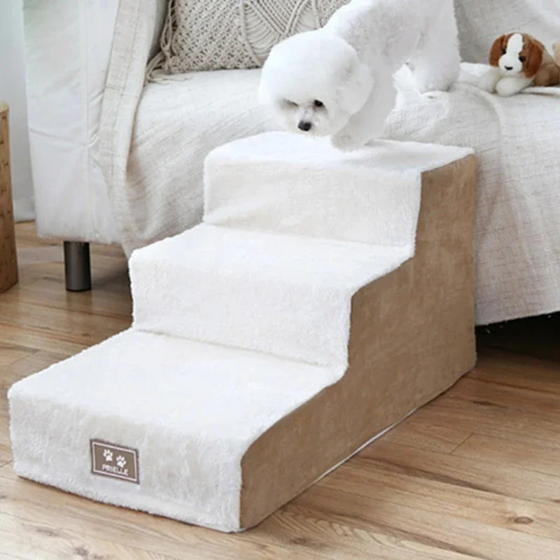 Korean Pet Dog StairsSmall Puppy And Canine Bed Steps Removable And Washable Mats For Animal Safe Non-Slip Support System