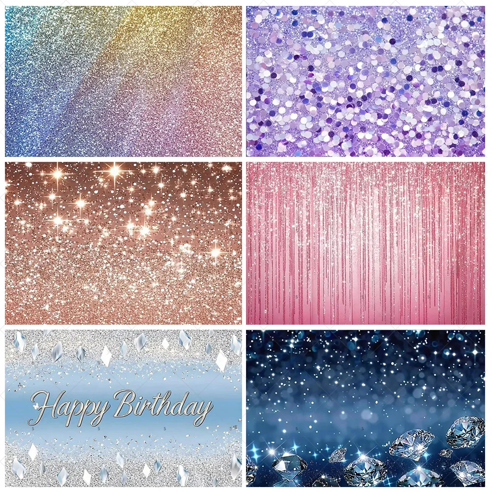 

Colorful Glitter Background Banner Diamond Sparkling Backdrop Girl Birthday Party Decor Baby Shower Supplies Photography‌ Props