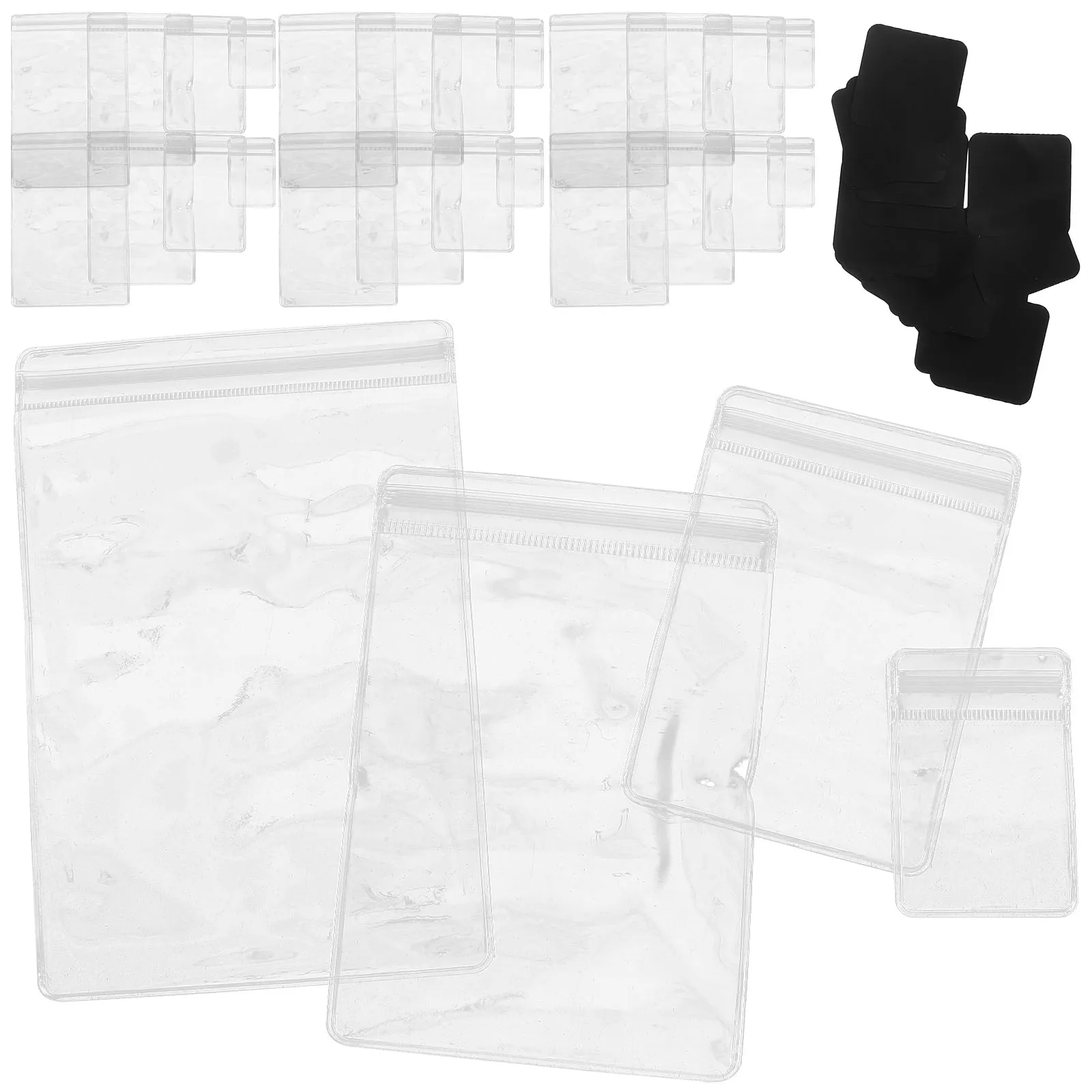 

1 set Jewelry Bags Small Self Seal Transparent PVC Necklace Storage Bulk Display Plastic Bag For Gifts Packaging