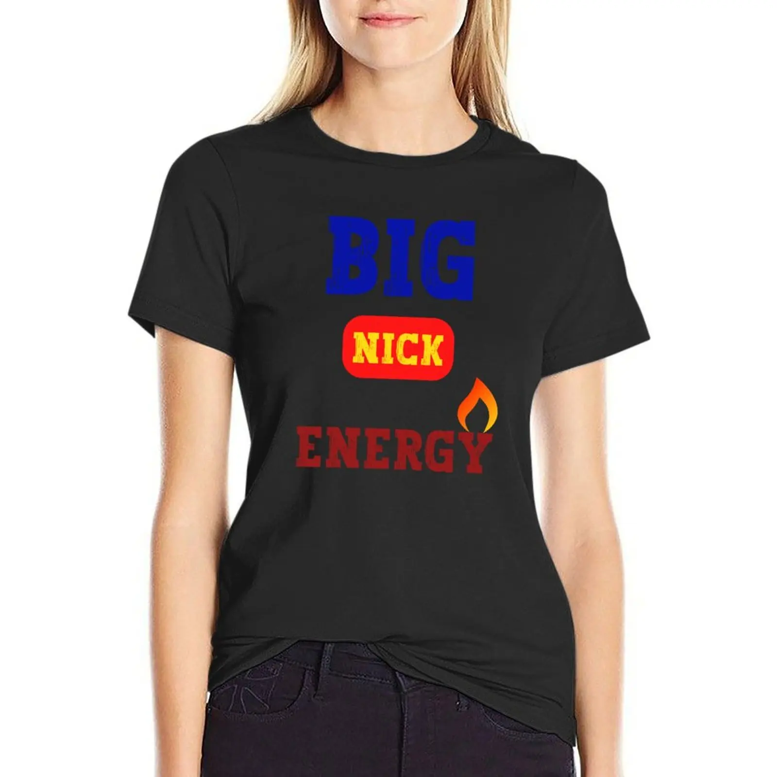 

big nick energy T-Shirt summer top animal print plus size tops black t shirts for Women