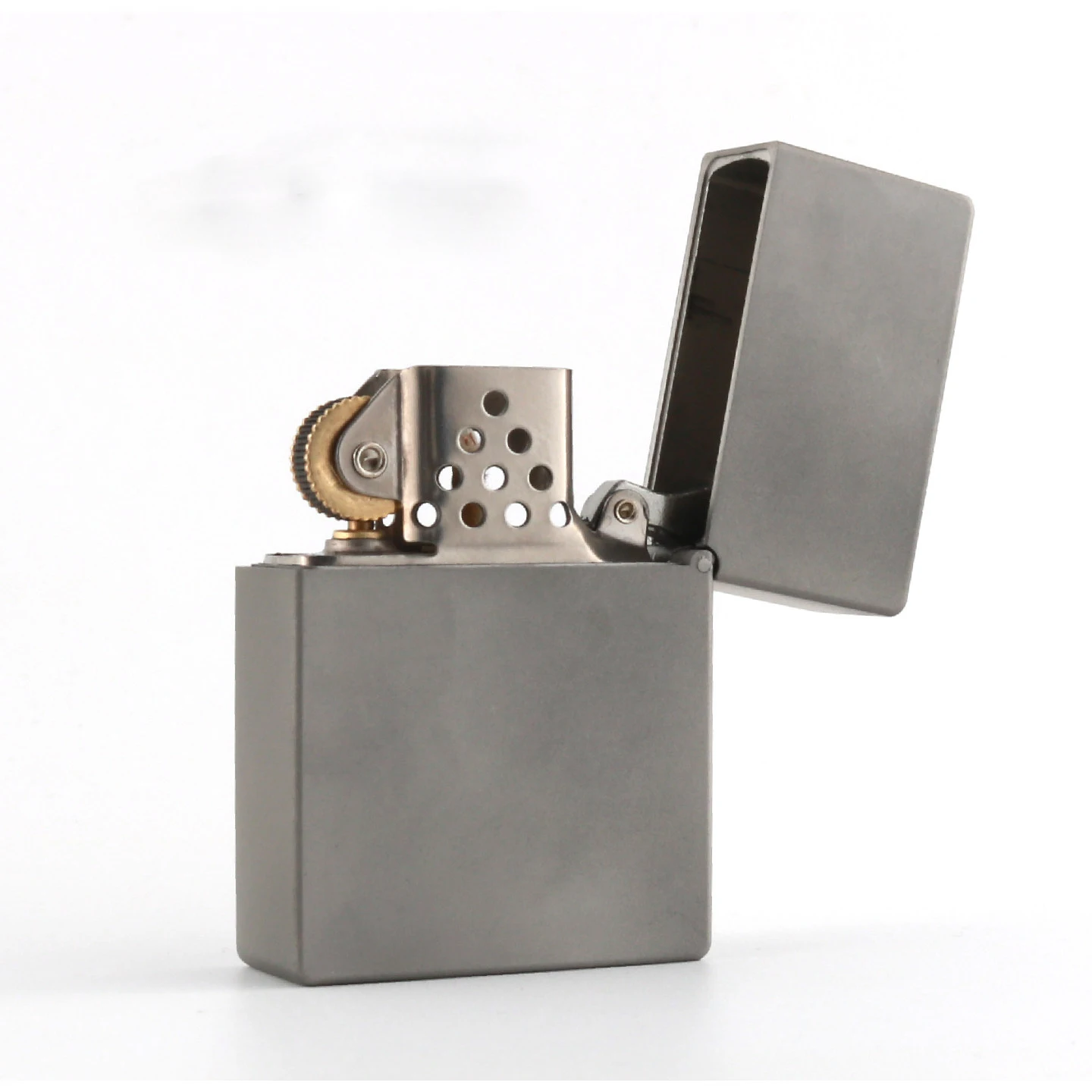 Zorro Titanium Alloy Trench Kerosenes Lighter With Titanium Windproof Insert Refillable Flint Wicks Metal Petrol Lighter 3 Hinge