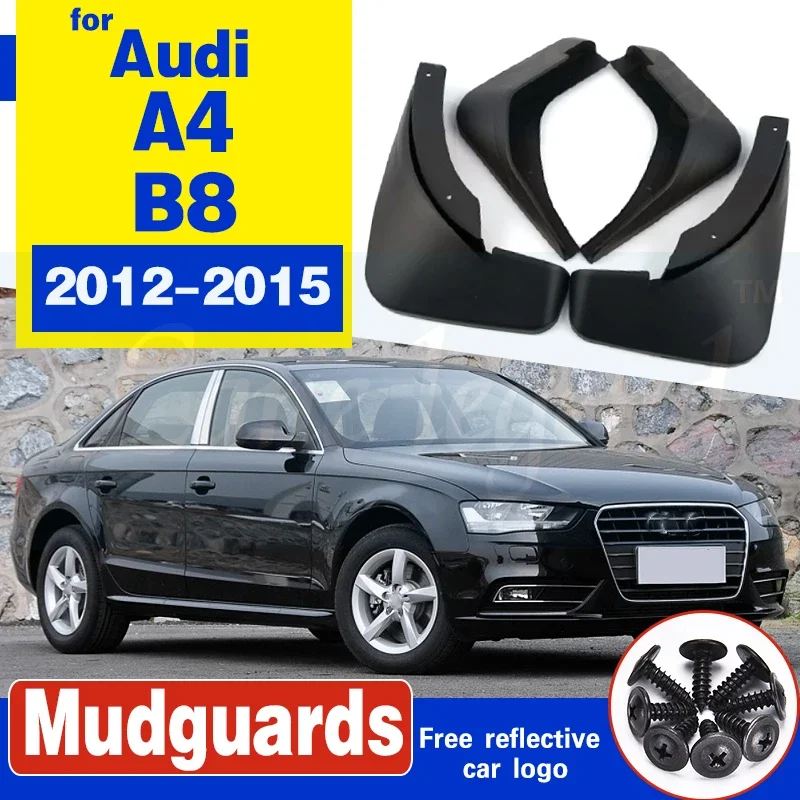 Mud Flaps For Audi A4 B8 2012-2015 Facelifted Mudflaps Splash Guards Mud Flap Front Rear Mudguards Fender Accessories 2013 2014