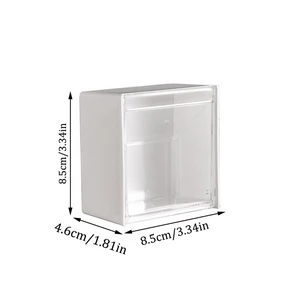Folding Storage Box Mounted on the Japanese style wall, transparent box of waterproof cotton swab for bathroom, storage box and organization 9 Main Sales Cotet Port - №1