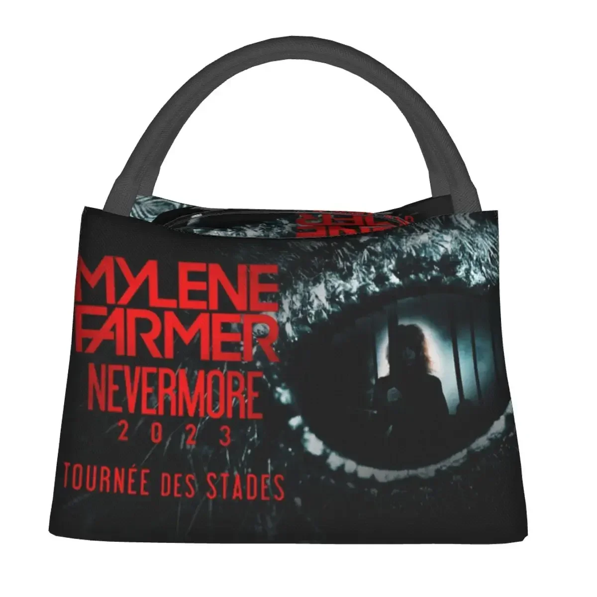 Mylene Farmer Nevermore Lunch Bag Portable Insulated Canvas Cooler Bag Thermal Picnic Tote