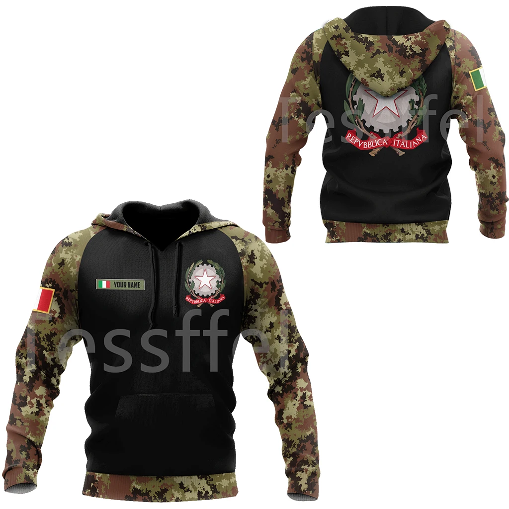 

Tessffel Country Flag Italy Soldier Military Army Cops Tattoo Retro Long Sleeves 3DPrint Men/Women Casual Jacket Funny Hoodies P