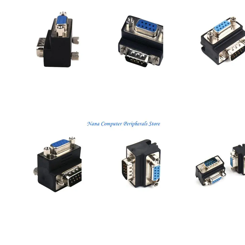 F68C DB9 9 Pin 232 Male to Female Serial Gender Adapter 90 Degree Extension Cable