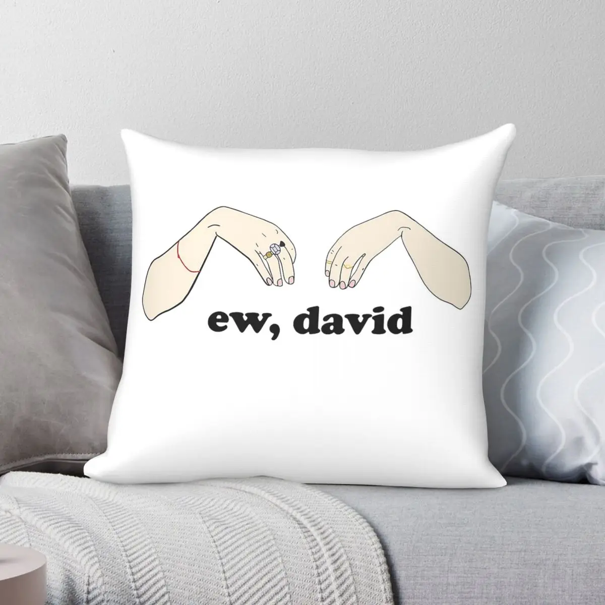 Alexis Rose Ew David Square Pillowcase Polyester Linen Velvet Printed Zip Decorative Home Cushion Cover