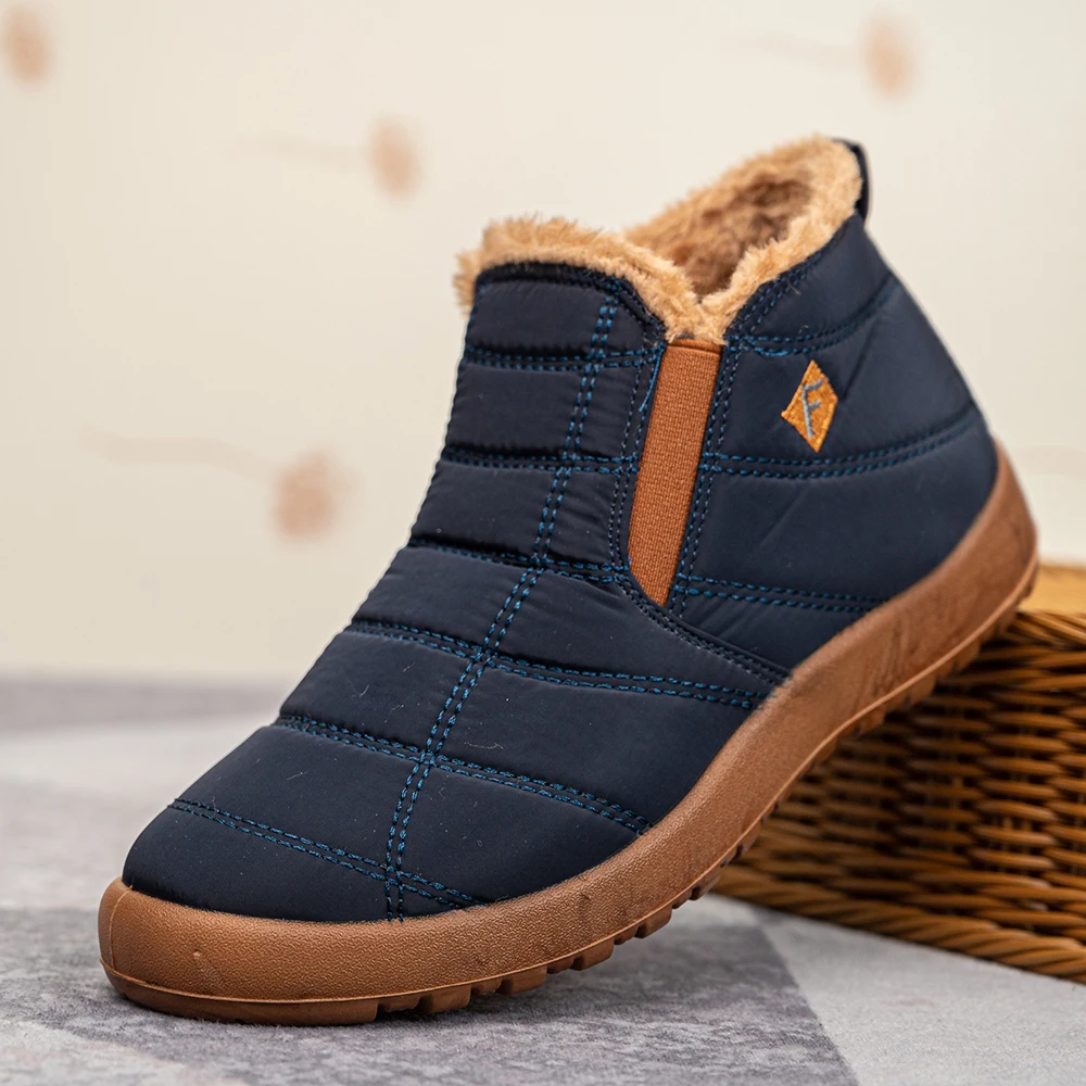 Winter Women Boots Waterproof Snow Boots Plus Size Couple Shoes Antislip Warm Fur Casual Flat Shoes Ankel Boots image 2