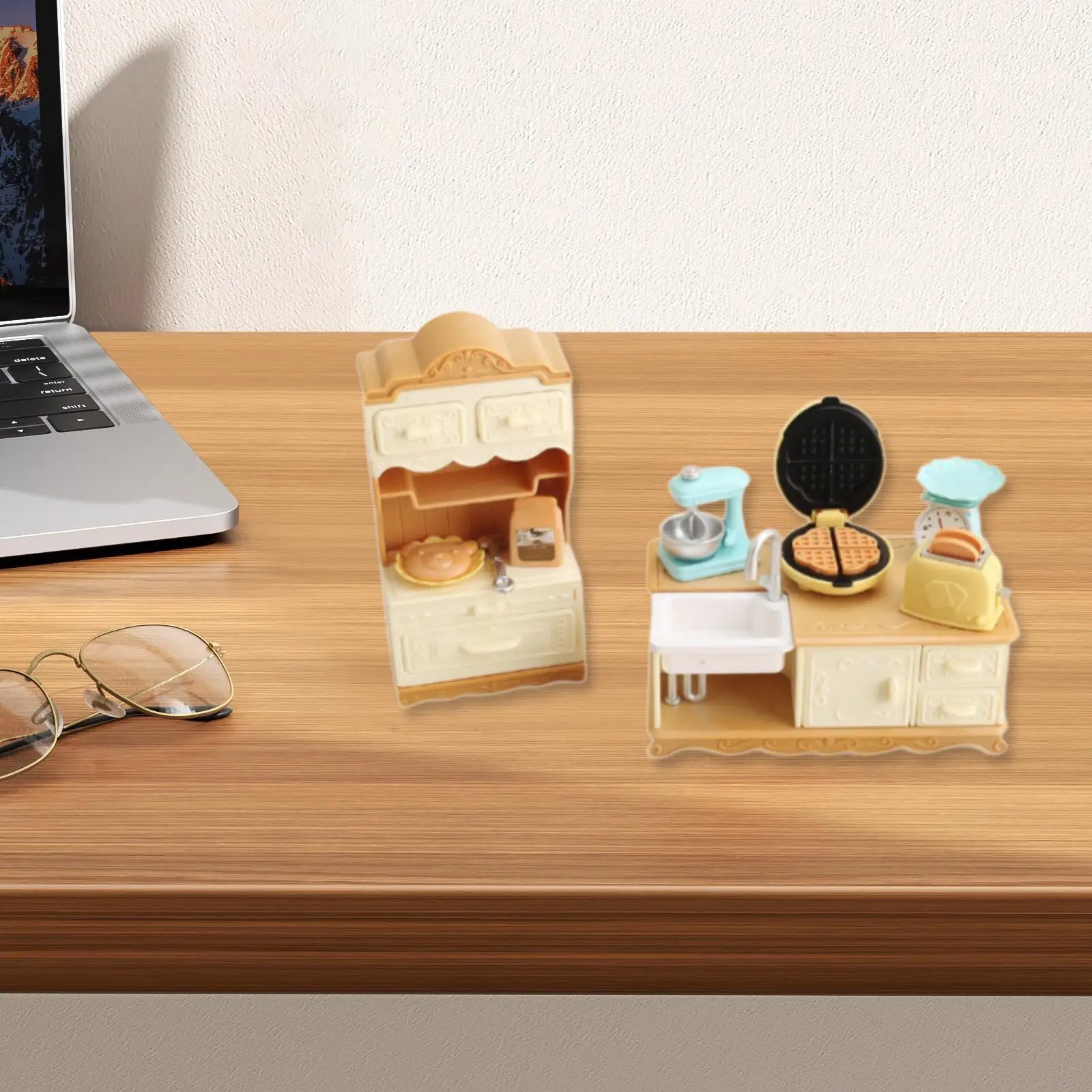 ชุดครัวจิ๋วสำหรับบ้านตุ๊กตา ฉากครัวจิ๋วเสมือนจริง