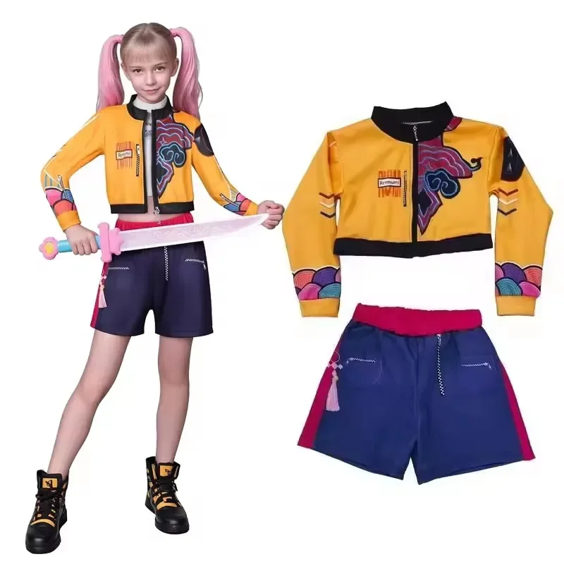 أزياء الهالوين للأطفال رومي زوي ميرا التأثيرية هنتركس للفتيات ملابس مجموعة المعبود لعب الأدوار للهالوين #3