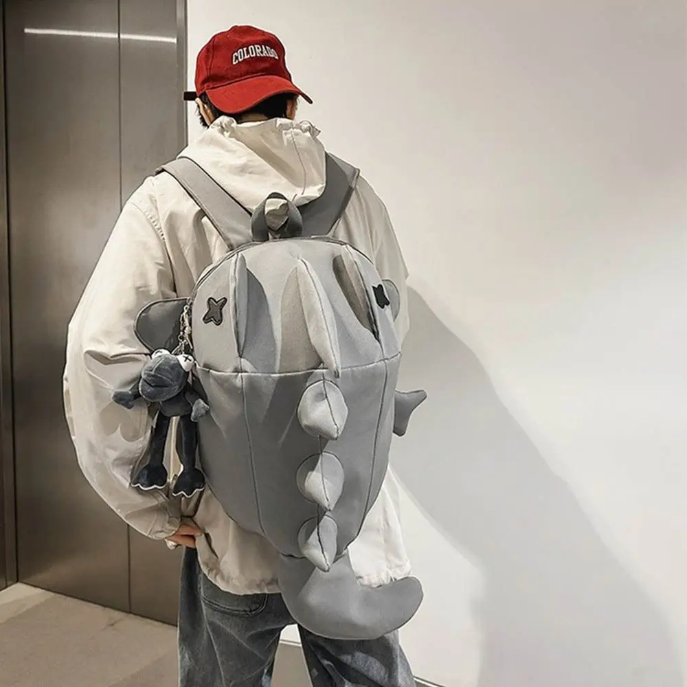 حقيبة ظهر عصرية مقاومة للماء على شكل قرش متعددة الجيوب كاجوال للسفر حقيبة كمبيوتر محمول من النايلون لطلاب الجامعات حقيبة مدرسية للأولاد والبنات #2