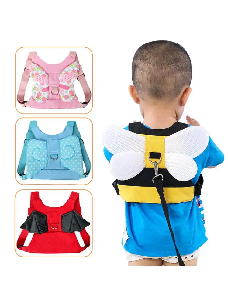 

Baby Bag Cartoon Walking Artifact Child Anti Loss Traction Rope Learn Walk Backpack Belt Lovely Butterfly Cute Shape Red Blue