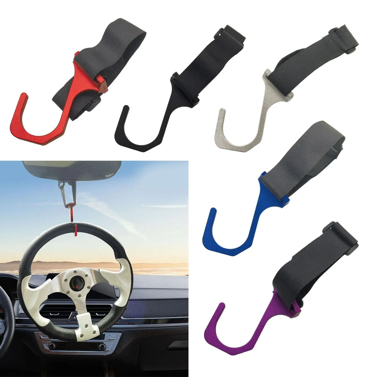 

Hook the steering wheel creative universal aluminum alloy hook quick release