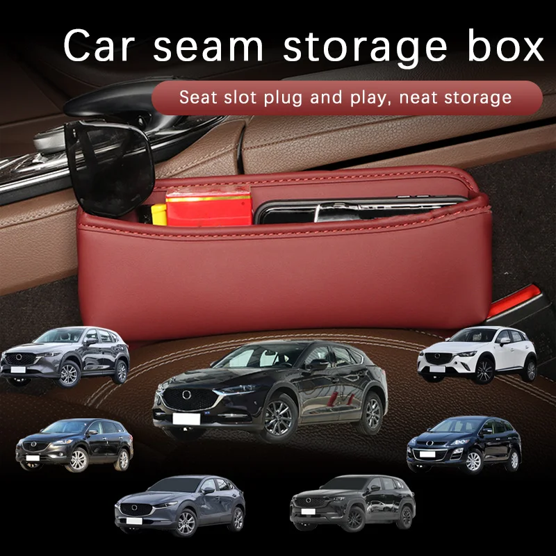 

Leather Car Seat Gap Organizer Multifunction Console Storage Box Car Interior Storage Pocket For Mazda 8 CX90 CX50 CX30 CX9 CX5