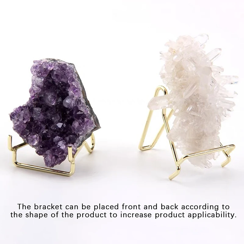 1Pc Metal Arm Display Stand Easel For Gemstone Mineral Home Decor Minerals Fossils Rocks Geode Display Stands Holder