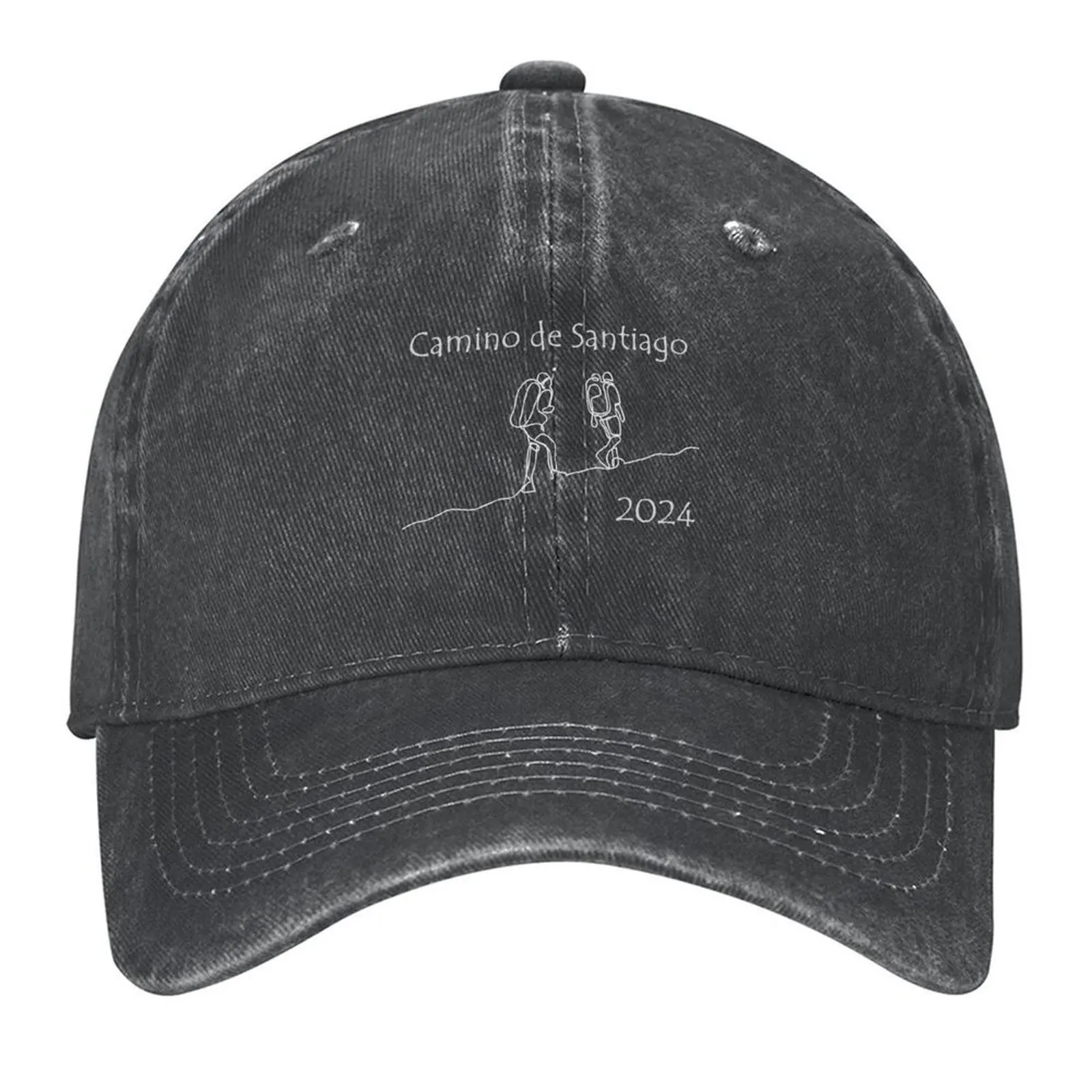 

2024 Camino de Santiago Hikers Design (White Image for Dark Backgrounds) Baseball Cap Vintage Mens Tennis Women's