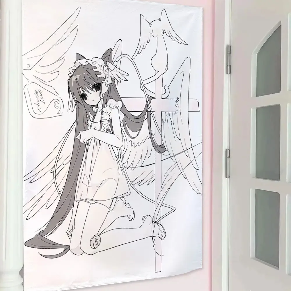 Ins Stil Mädchen Hängen Tuch Cartoon Schlafsaal Schlafzimmer Nacht Tapisserie Wand Hintergrund Tuch Vermietung Haus Dekorative Tuch