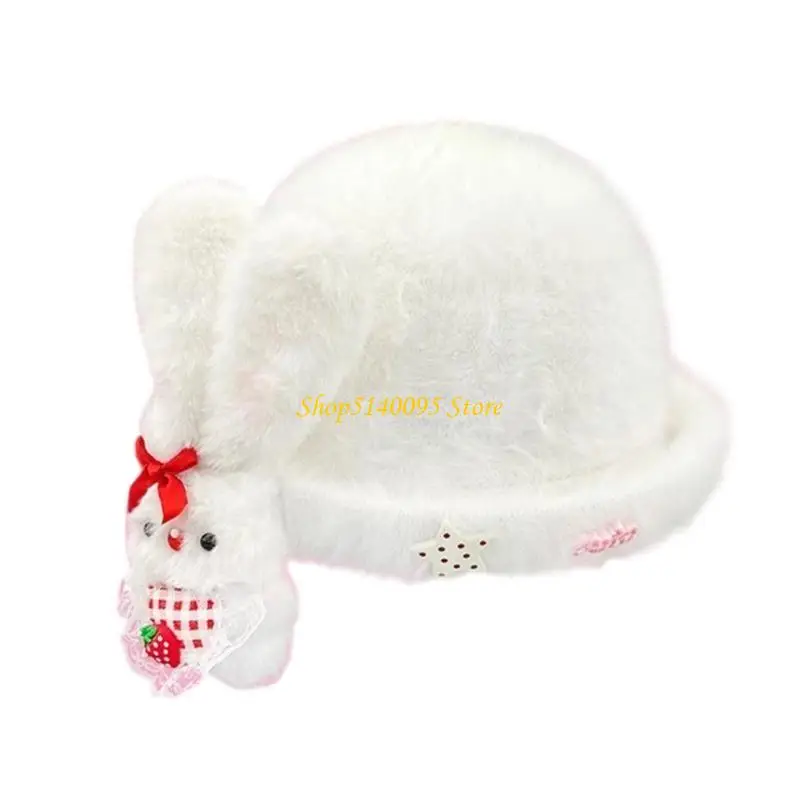 

DXAE Warm Plush Winter Caps Stylish Rabbit Fisherman Hat Women Outdoor Winter Headwear