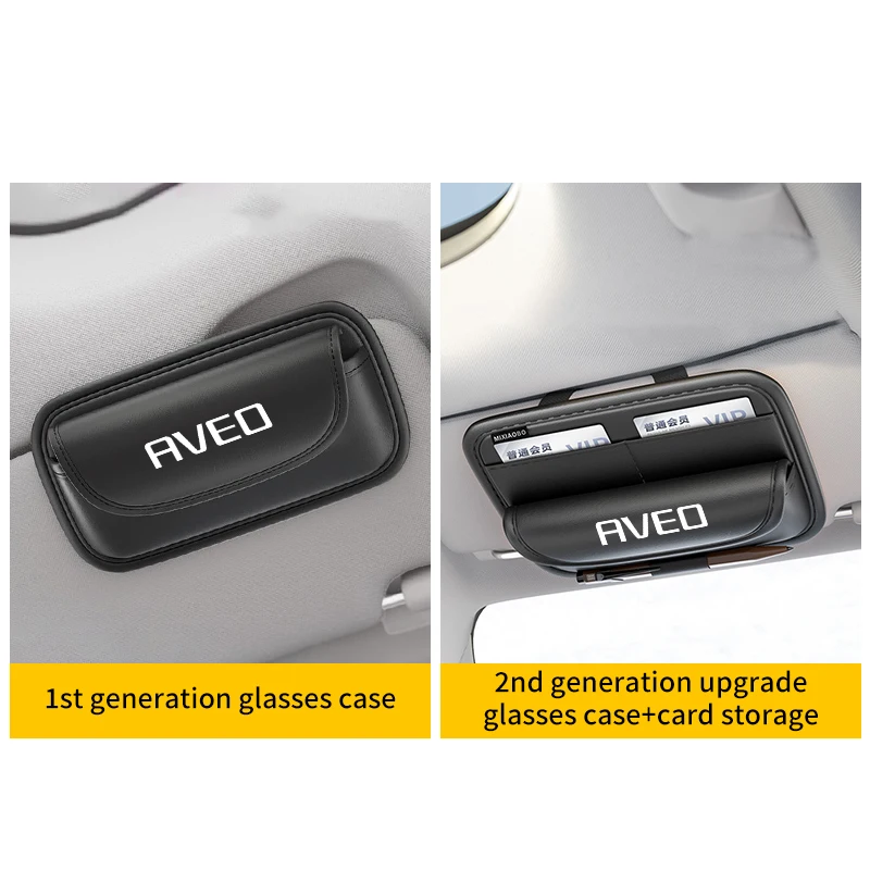 For Chevrolet Aveo T300 T250 Car Sunshade Multifunctional Storage Bag Car Glasses Clip Card Bag Ticket Receipt Storage Bag