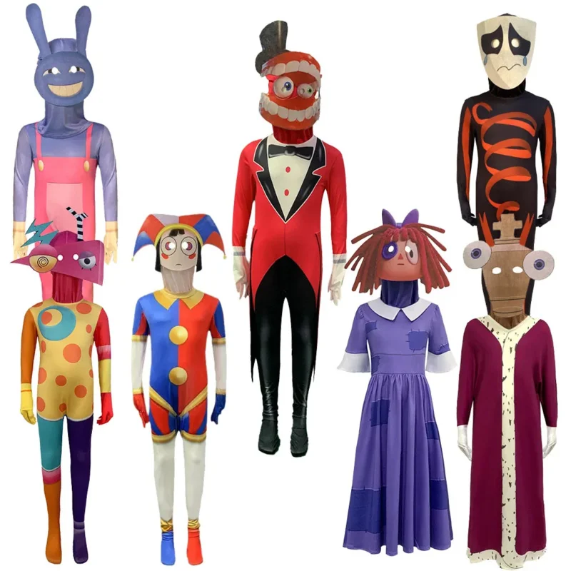 Kids The Amazing Digital Circus Cosplay Costume Wholesale Price Cartoon Pomni Theater Jax Caine Ragatha Costume Christmas Gifts