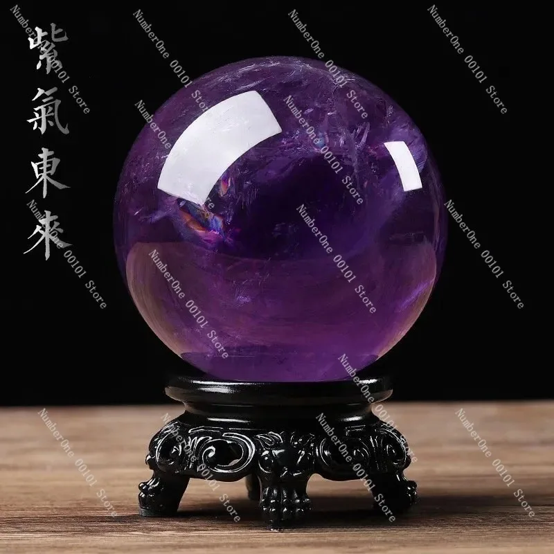 Hand Polished Natural Amethyst Crystal Sphere Brazil Purple Quartz Rough Stone Seven Star Array Ball Home Feng Shui Decor