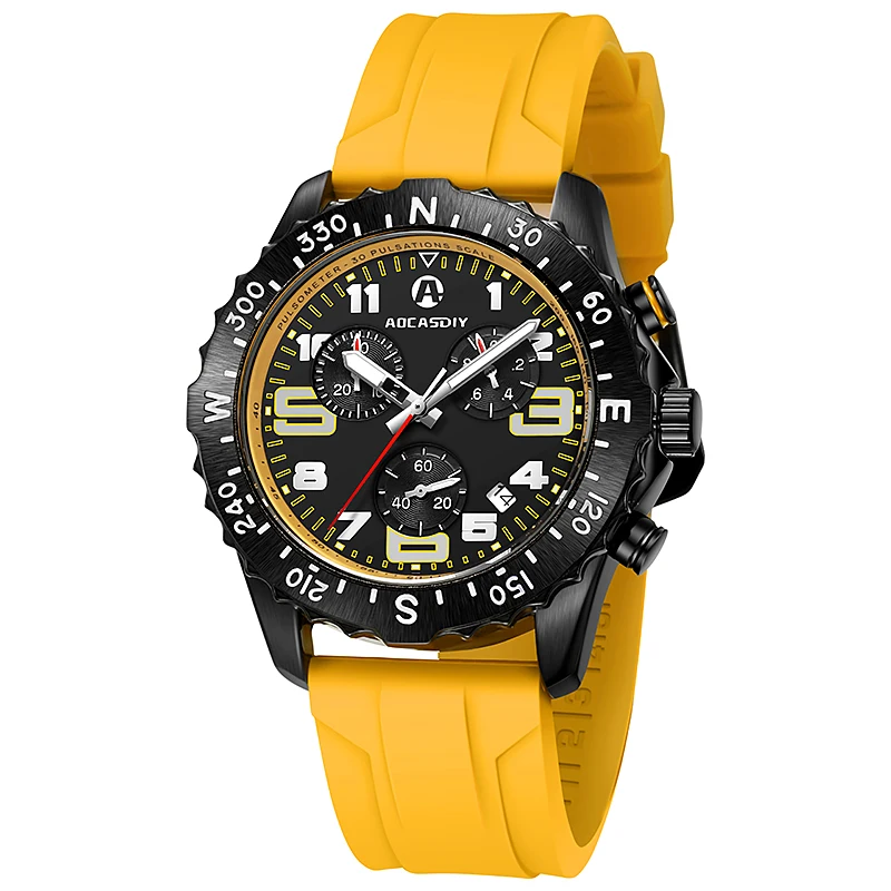 AOCASDIY Casual Männer Uhr Ausdauer Sport Uhren Luxus Wasserdicht Leucht Chronograph Mann Armbanduhr Militär Quarz reloj hombre 7