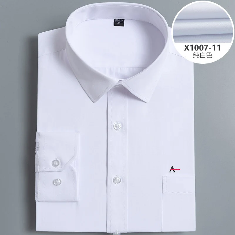 Nouvelle chemise pour hommes sans poche de document solide de haute qualité à grande S--8XL, chemise en coton de style de poche pour hommes