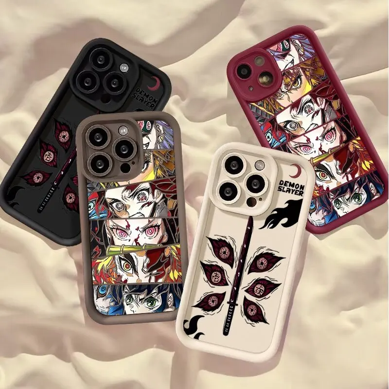 애니메이션 귀멸의 칼날 눈 모양 폰 케이스 (인피닉스 테크노 스파크 30C 10C 20C 10 20 Pro 6 GO 카몬 40 20 30 Pro GT 20 10 30 Pro 커버)