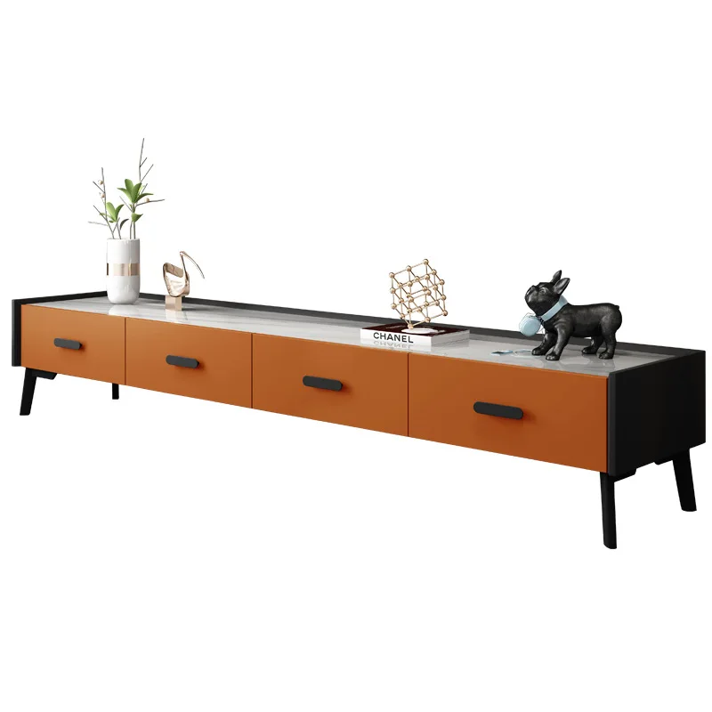 معالجة مخصصة التلفزيون روك بلاطة تلفزيون خزانة ضوء طاولة القهوة الفاخرة أثاث غرفة المعيشة شقة صغيرة تلفزيون خزانة أرضية #1