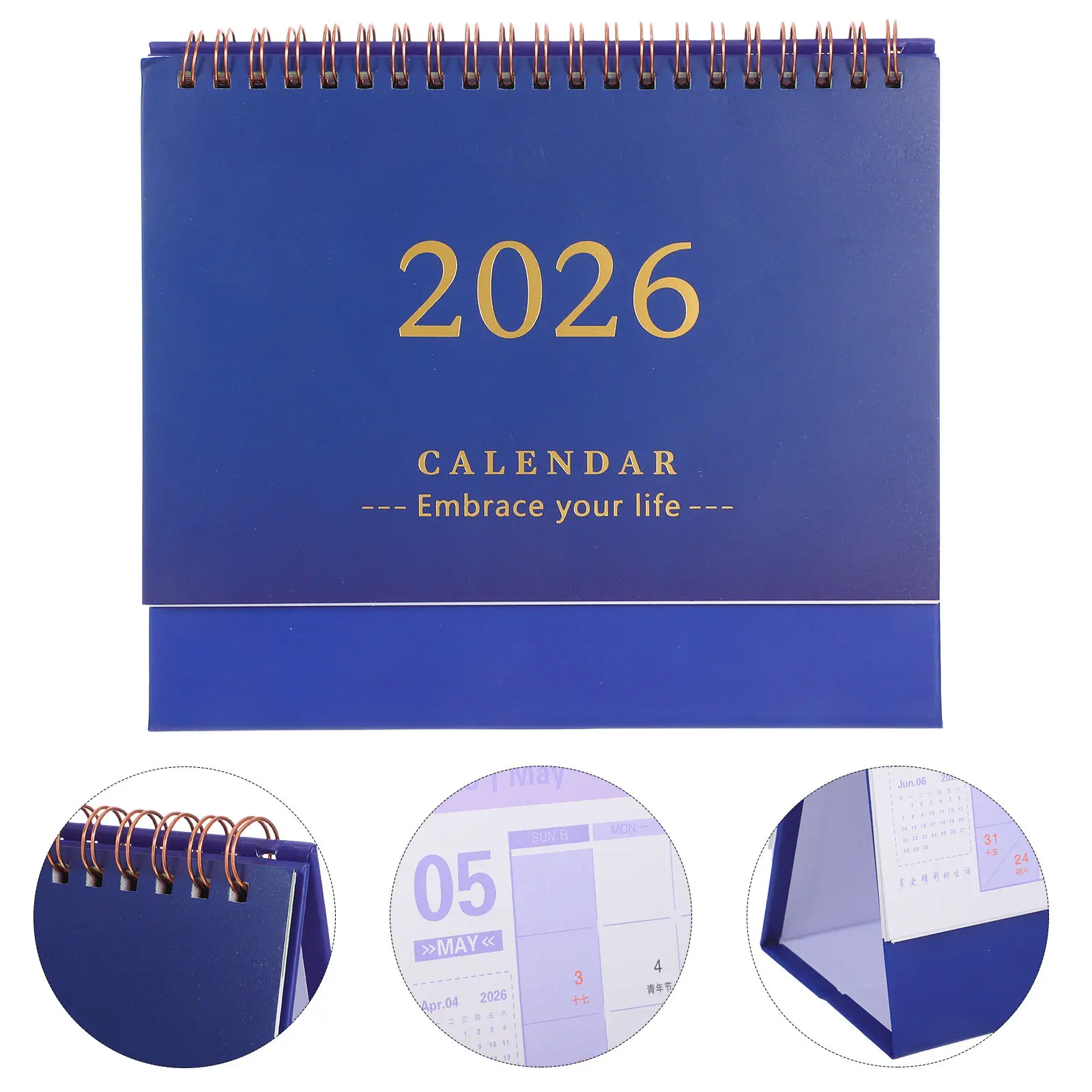 

Desk Calendar 2026 Standing Coil Binding Flip Calendar Daily Monthly Agenda Planner Office Home School Schedule Planner