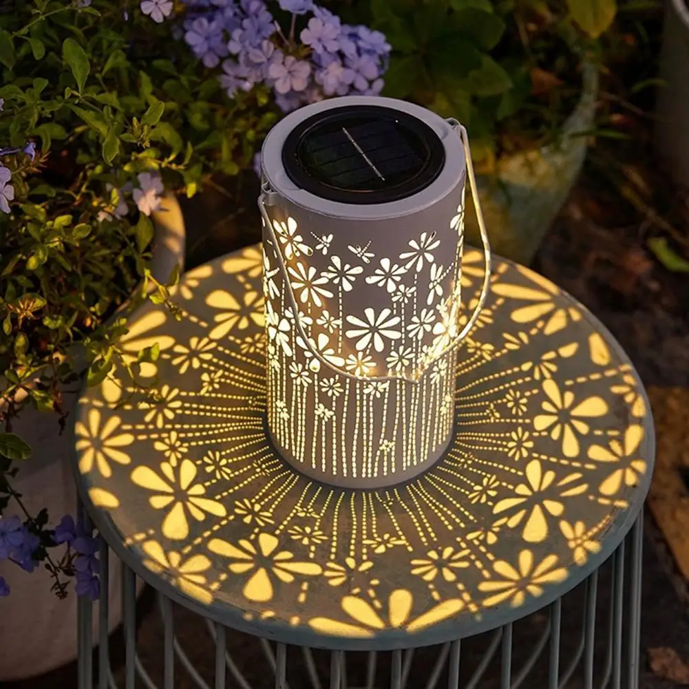 

Solar Garden Lights Outdoor Solar Lights Elegant Solar Lantern with Hollow Pattern Design for Outdoor Hanging Light for Outdoor