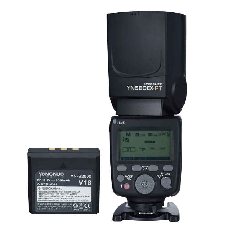 

YONGNUO YN680EX-RT Беспроводное главное управление Высокоскоростная вспышка Speedlite 2,4G 1/8000s TTL с литиевой батареей емкостью 2000 мАч для Canon