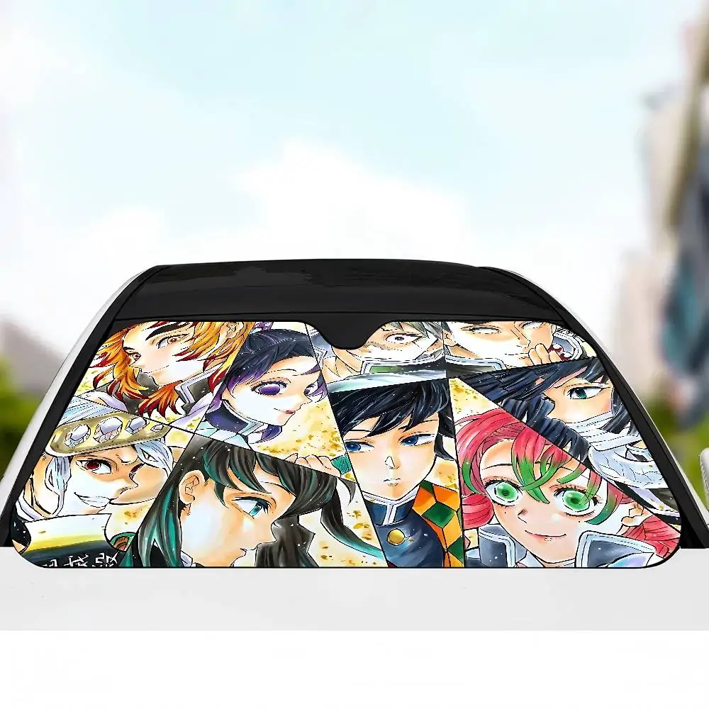 Anime D-DemonS Slayer Car Sunshade Shield Windshield Window Sun Blocker Cover Interior Protection For Truck SUV Visor Universal - view 3