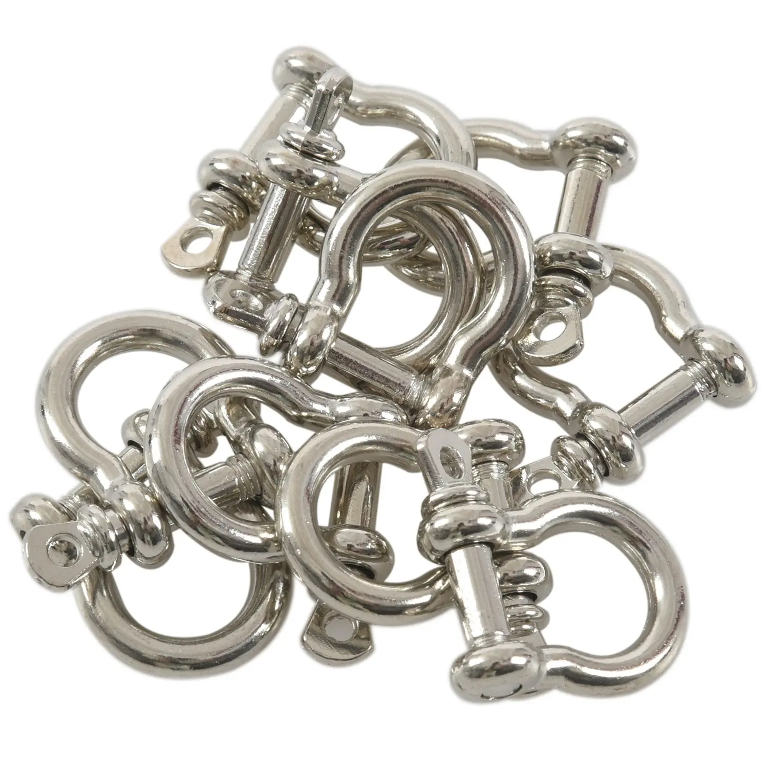 10 PCS O Shape Stainless Steel Anchor Shackle Outdoor Rope Paracord Bracelet Buckle