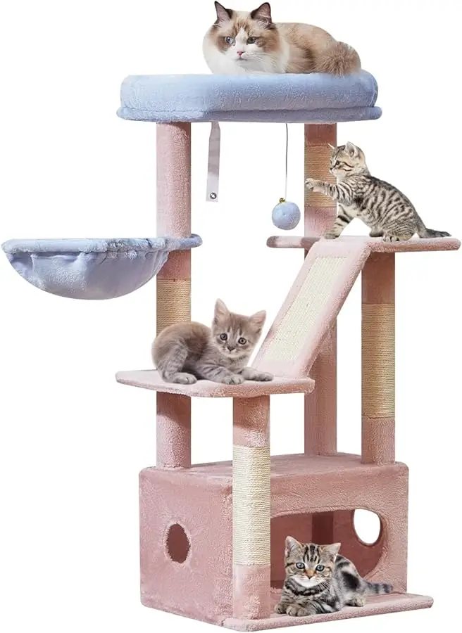 

Taoqimiao Cat Tree,38.5-Inch Cat Tower for Indoor Cats,Suitable for Kittens with Luxurious cat condo with Adjustable Baskets and