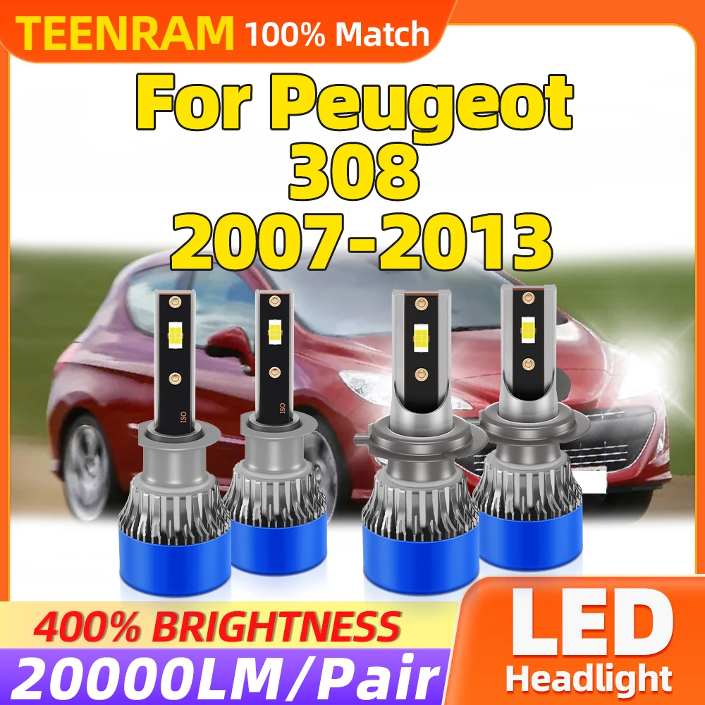

240W 40000LM Canbus светодиодный фары 12V Plug And Play Автомобильные фары 6000K для Peugeot 308 2007 2008 2009 2010 2011 2012