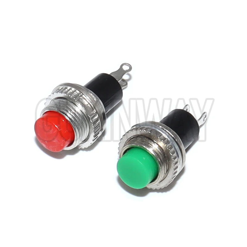 6 Buah Saklar Tombol Tekan Panel Pemasangan Ulir Atas 10mm Momentary OFF-(ON)