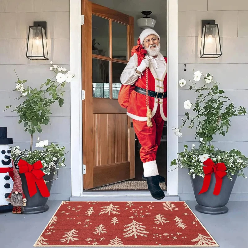 Christmas tree doormat indoor welcome mat living room bedroom kitchen decorative floor mat 61X90cm