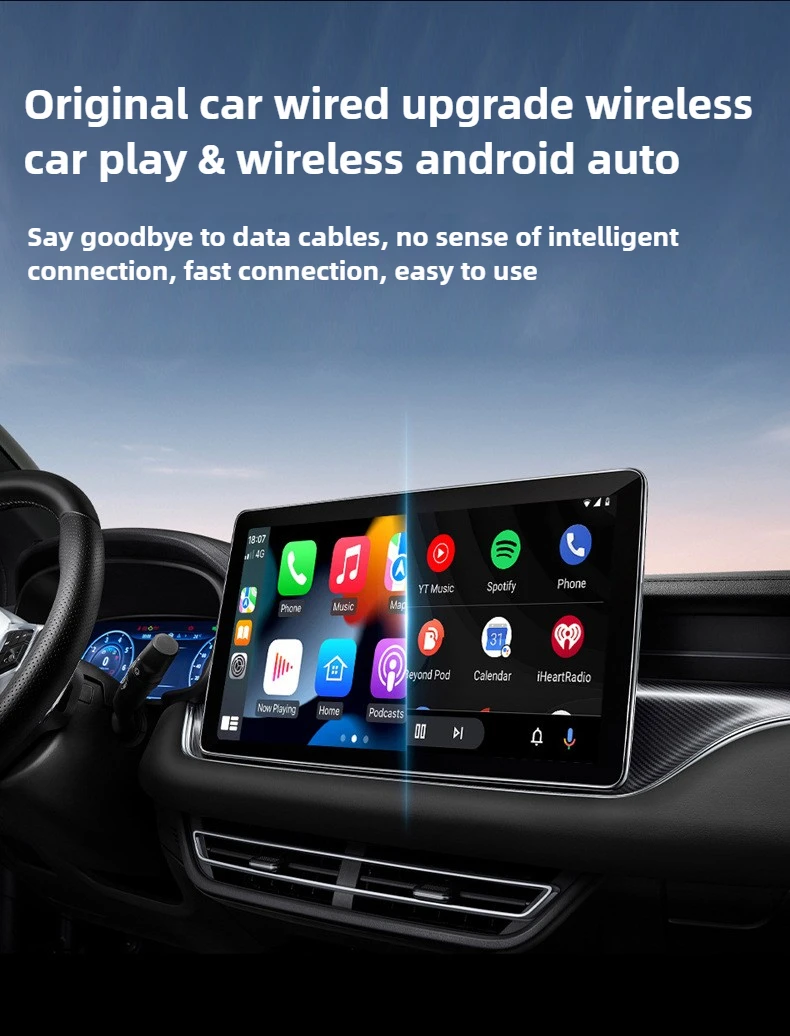 2 in1 Wireless Play Adapter Wireless Dongle Bluetooth 5.2 WiFi For CarPlay Android Auto Box Car Radio Plug And Play