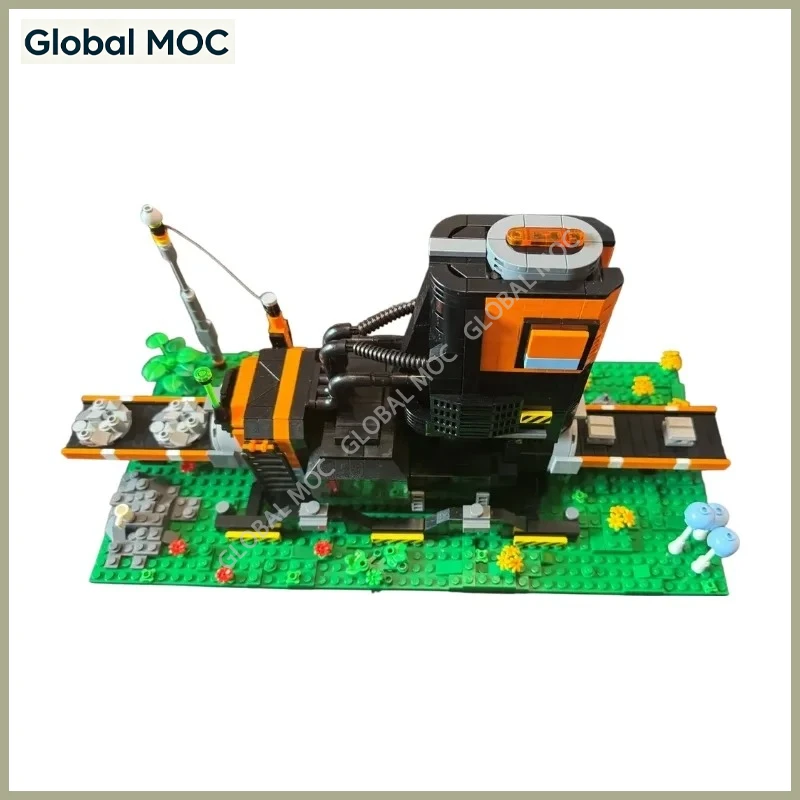 Premium Alien Planet Industrial Ore Smelting Plant Building Blocks Futuristic Mining Facility Brick Decorative Display Gift