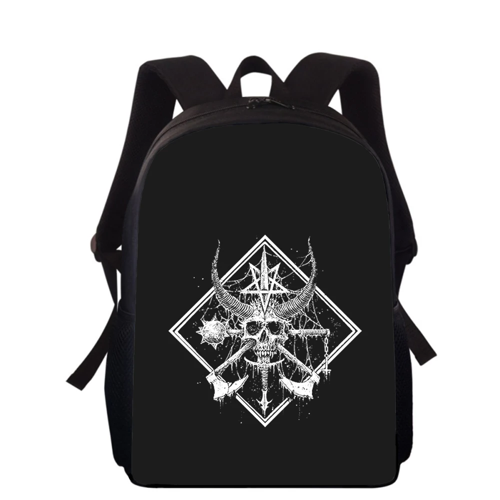 Pentagramm-Rucksack mit dämonischem satanischem Katzenmuster, 3D-Druck, Schultaschen für Jungen, Mädchen, Studenten, 40,6 cm, Sport, Reisen, Picknick, Tagesrucksack