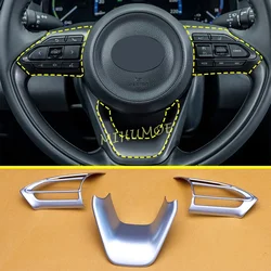 For Toyota Yaris / Yaris Cross 2020 2021 2022 2023 2024 2025 Matt Chrome Interior Steering Wheel Switch Cover Trims Accessories
