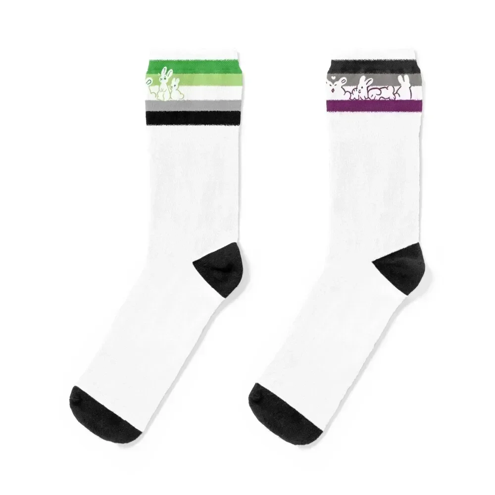 Aro Ace Pride Rabbits Socks compression Running custom tennis Socks Girl Men's