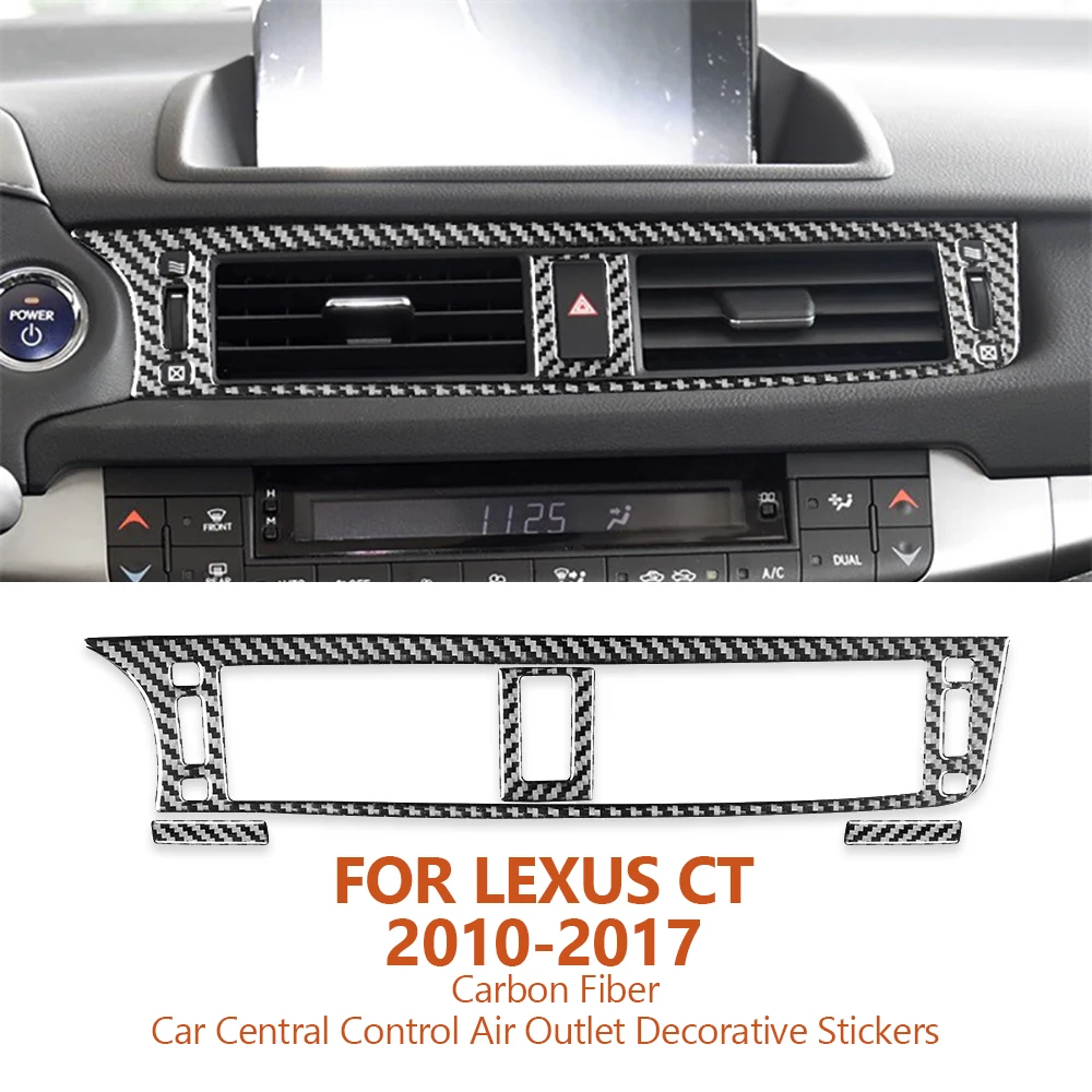 

For Lexus CT 2010-2017 Car-Styling Carbon Fiber Car Central Control Air Outlet Decorative Stickers Auto Interior Accessoriess