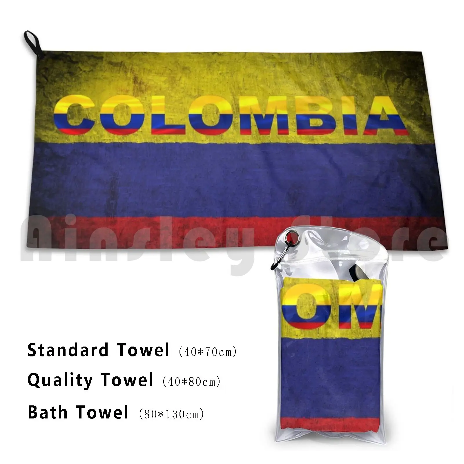 Colombia Colors And Country Custom Towel Bath Towel Protective Safety Fun Quarantine