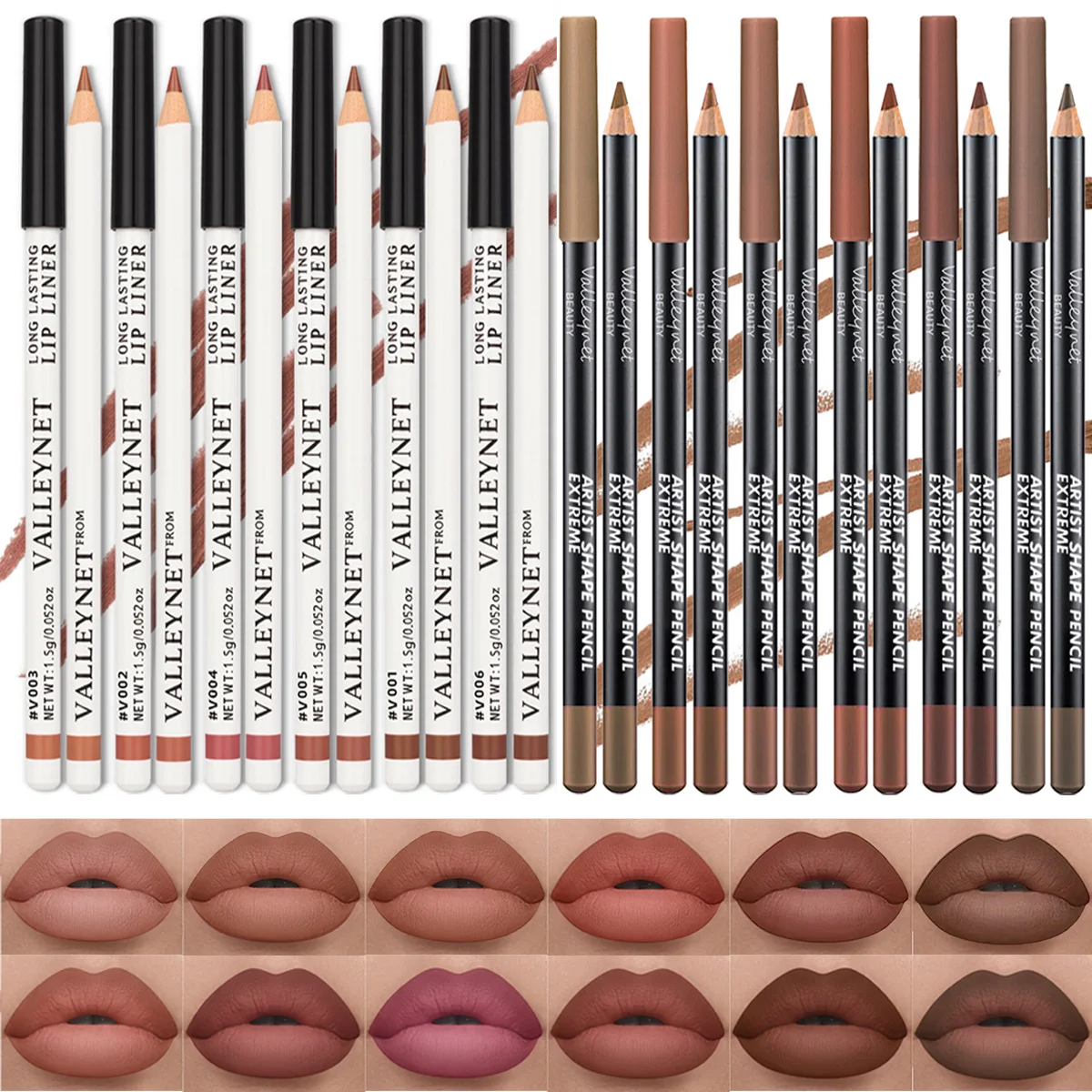 6 قطعة/المجموعة مجموعة تحديد الشفاه كحل مجموعة الشفاه كومبو طويلة الأمد ماتي مقاوم للماء أحمر الشفاه بطانة الشفاه أحمر الشفاه ماكياج الشفاه #1